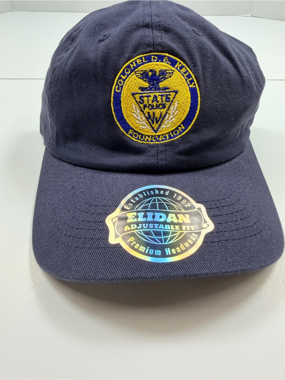 Elidan Adjustable Fit Navy Baseball Cap with Embroidered NJ State Police Patch